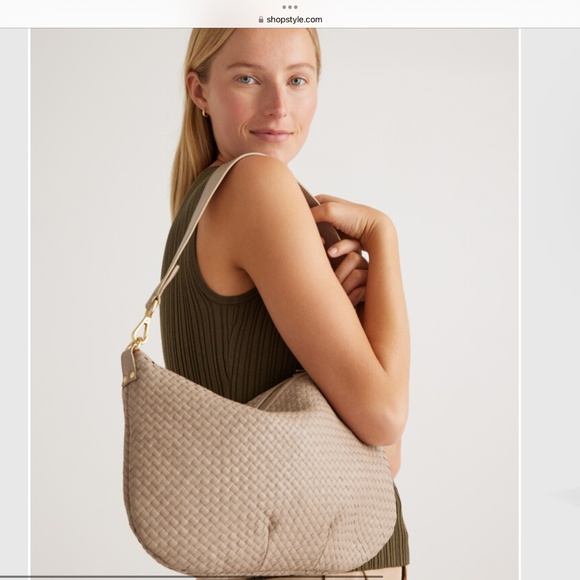 Quince Beige Woven Shoulder Bag - Picture 2 of 8